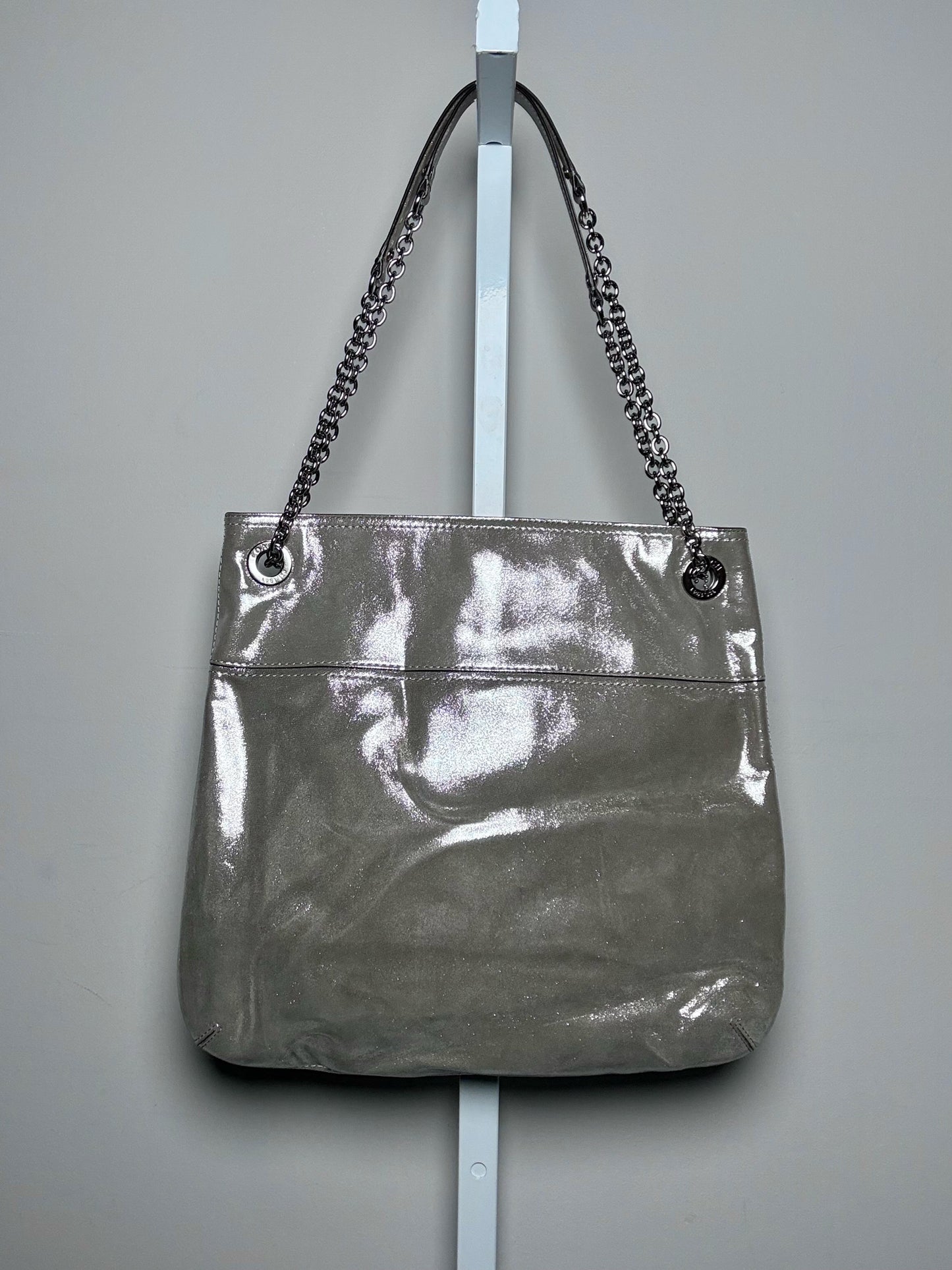 Coach #21199 Metallic Leather Pre-owned Taupe Cowhide Purse