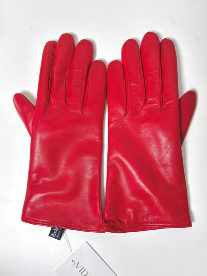 Madova Small Red Leather, Cashmere Ladies Gloves