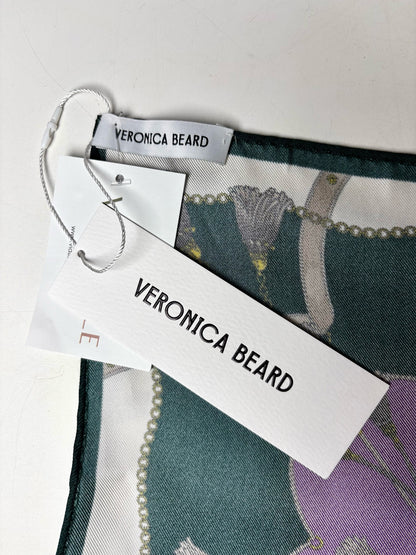 Veronica Beard Geometric Tassels 100% Silk NWT, Pre-owned 16.5" x 16.5" Scarf