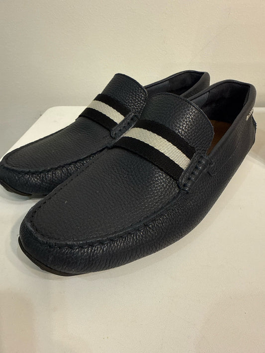 Bally Blue Leather Mens Shoe Size 9.5 Perthy Loafers - VIDA STYLE SHOP