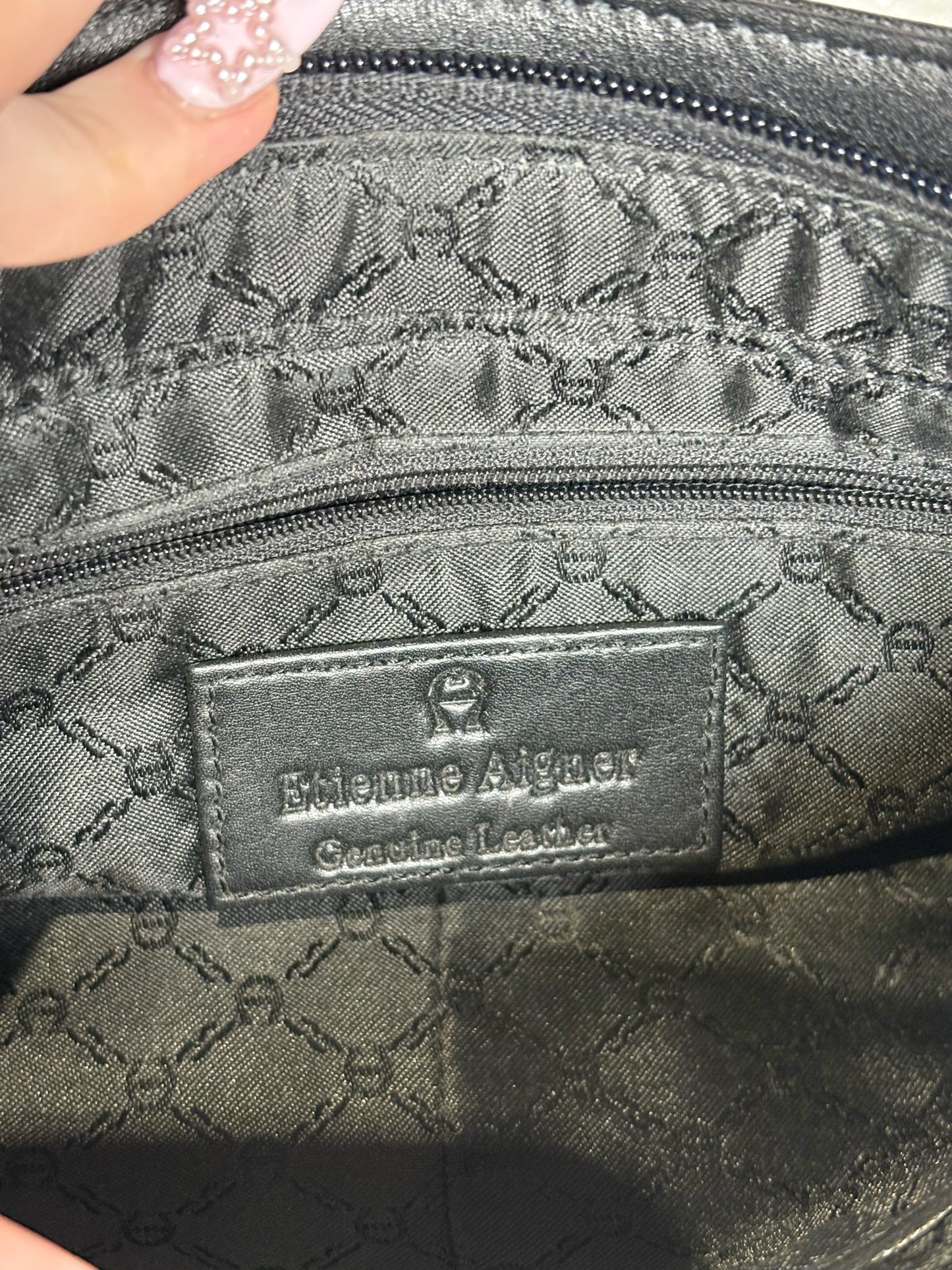 Women's Etienne Aigner Solid Vintage Leather Pre-owned Black Small Purse