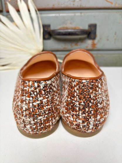 W Shoe Size 37.5 (7 US) AGL Rust Orange Fabric Loafers