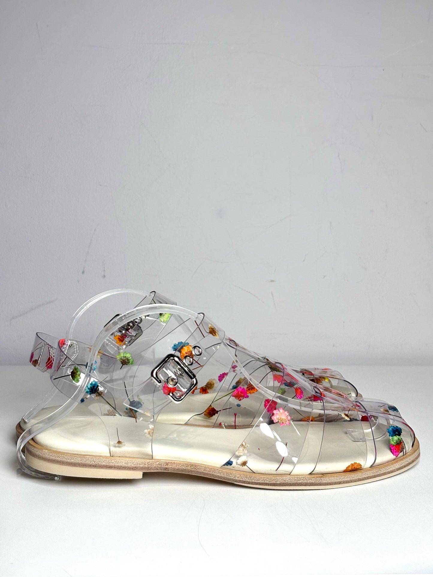 W Shoe Size 10 Freda Salvador Sera Fisherman Pressed Flower PVC Pre-owned Sandal