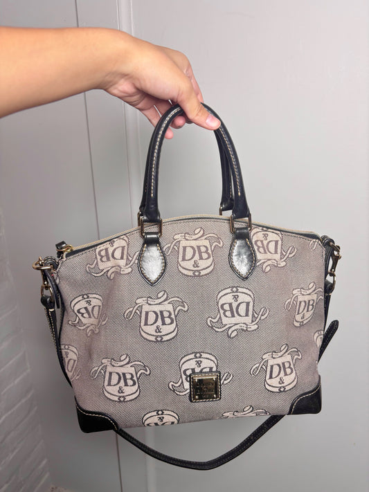 Canvas Dooney & Bourke Monogram Leather Gray, Black Medium Purse