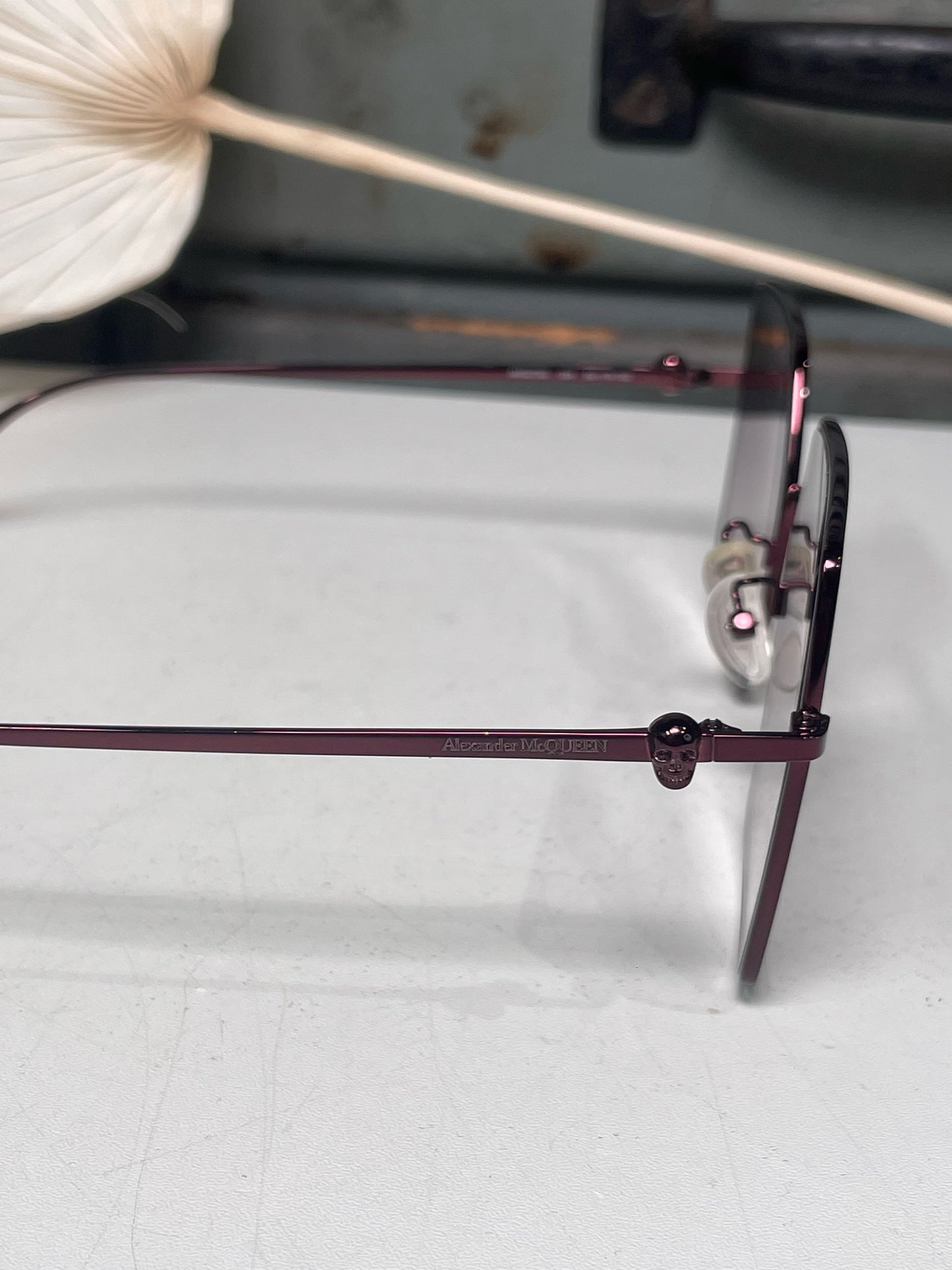 Metal Alexander McQueen Burgundy AM0273S Sunglasses