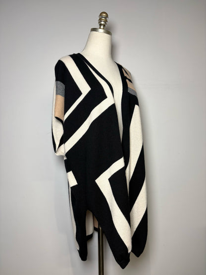 Women Size L/XL Neiman Marcus Multi-Color Geometric Print Women's Sweater