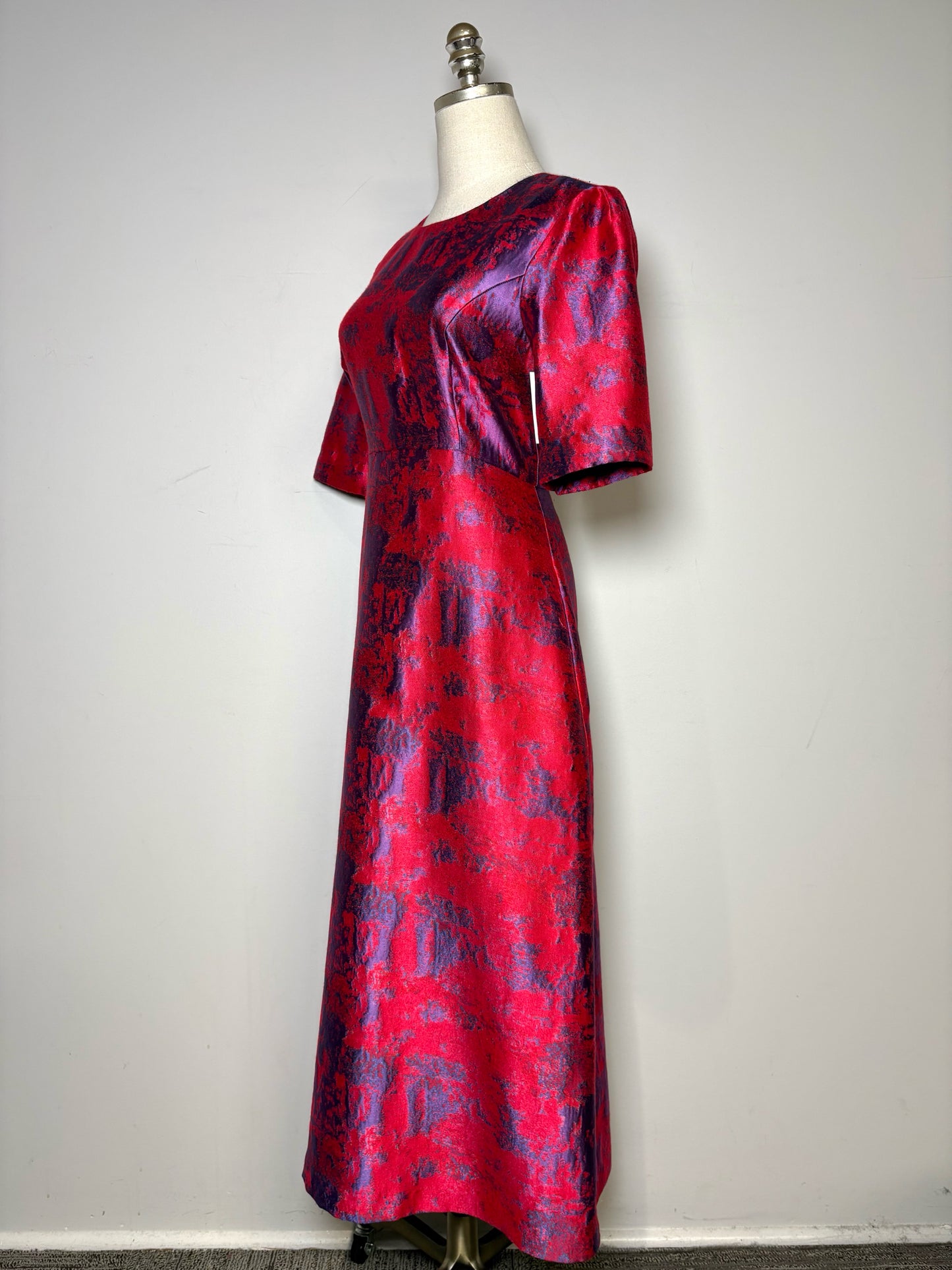 Women Size M Tuckernuck Purple, Red Jacquard Poly Blend Women's Pre-owned Dress