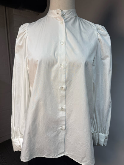 Women Size 38 (4 US) Max Mara White Poplin Cotton LS Shirt