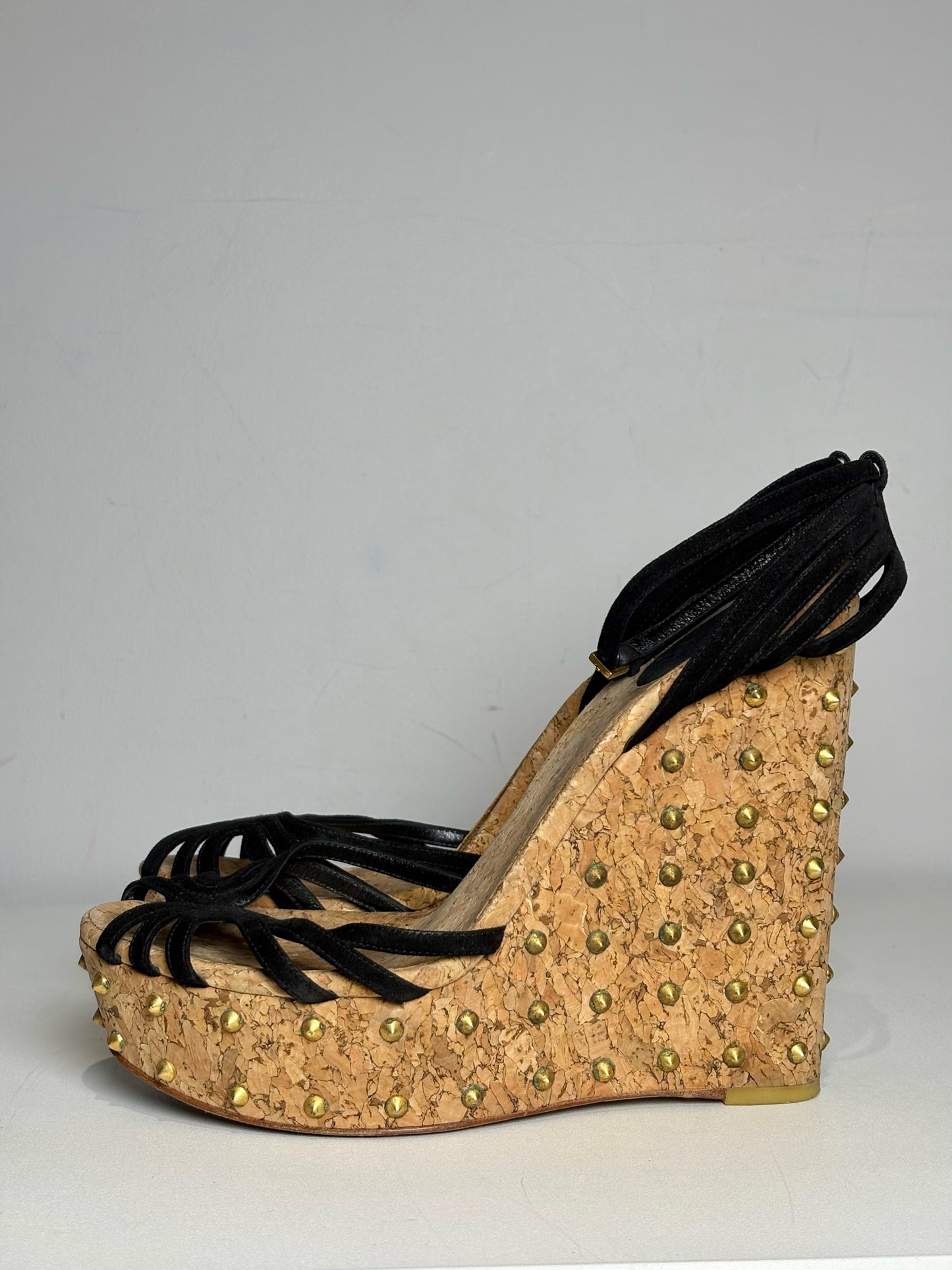 W Shoe Size 41 (11 US) Gucci Black Leather Suede Women's Pre-owned Sandals