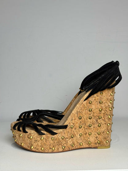 W Shoe Size 41 (11 US) Gucci Black Leather Suede Women's Pre-owned Sandals