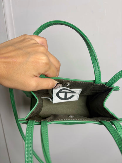 Telfar Solid Green Faux Leather Mini Purse