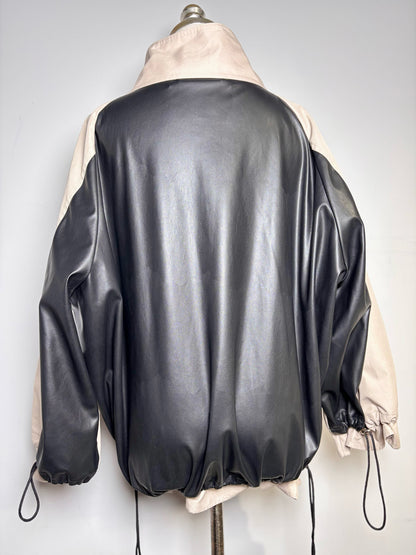 Women Size 16 (XL) Marina Rinaldi Khaki Colorblock 65% Cotton 35% Polyester Coat