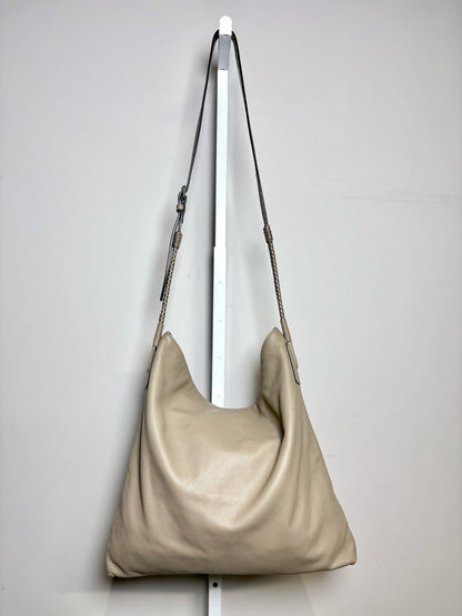 Gucci Taupe Leather Pebble Leather Men's Messenger Pre-owned Bag