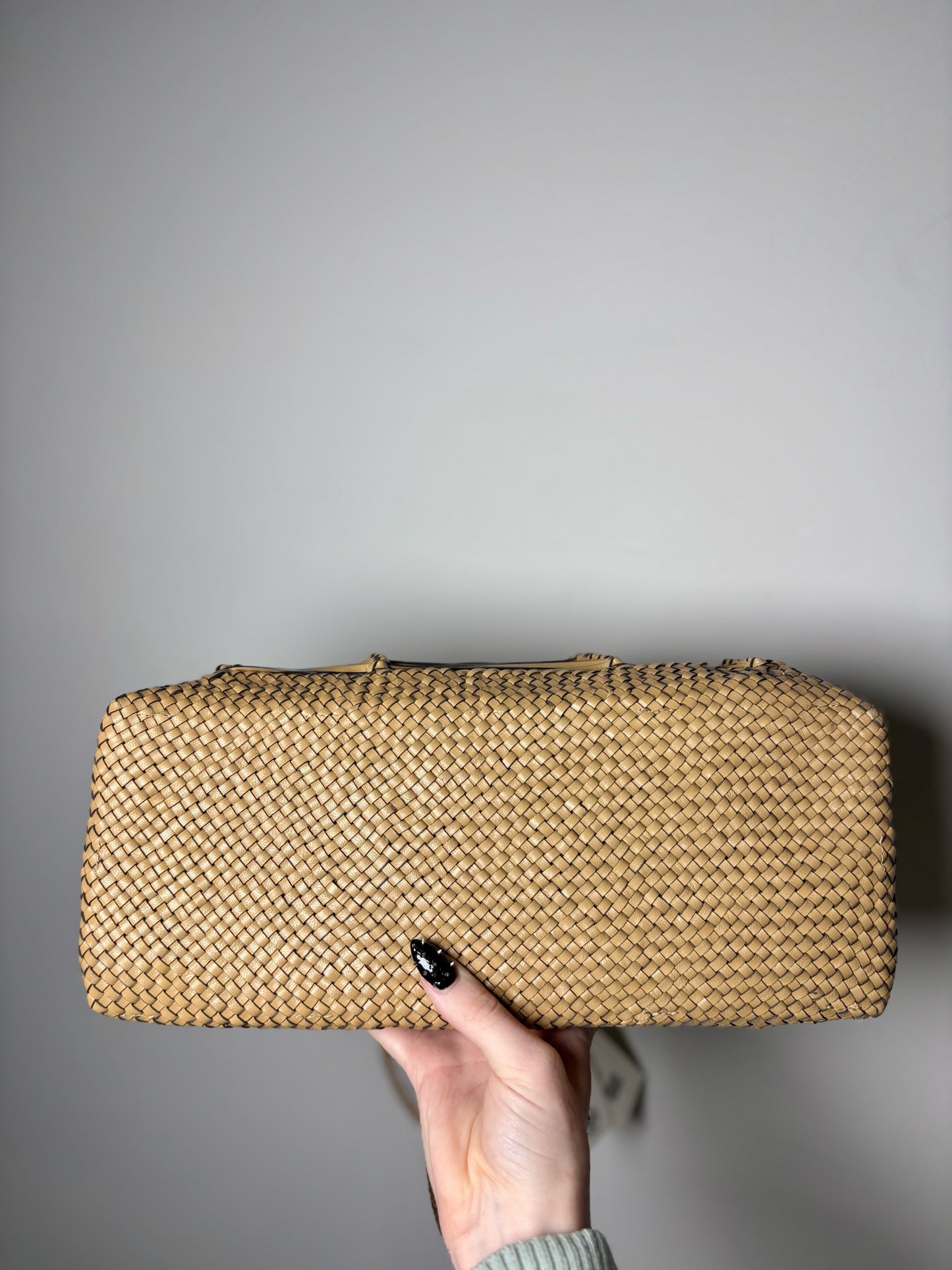 Tory Burch Woven Leather Pre-owned, NWT Tan Purse