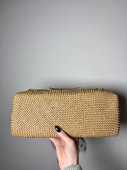 Tory Burch Woven Leather Pre-owned, NWT Tan Purse