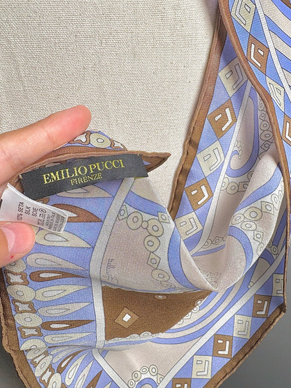 Emilio Pucci Psychedelic Print Silk 63 x 13 Scarf