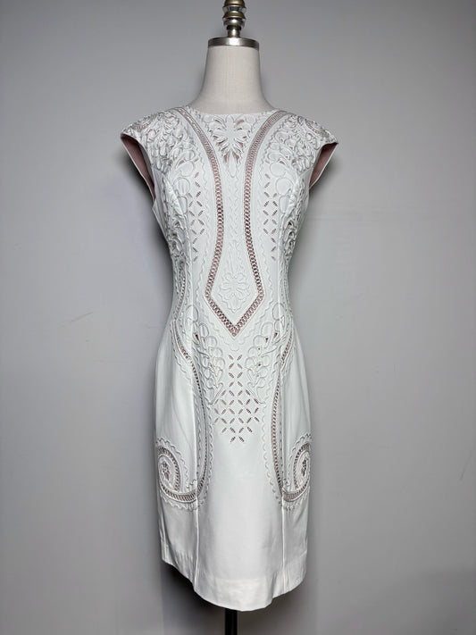 Women Size 6 Karen Millen Cream Embellished Women's Polyester Pre-owned Dress