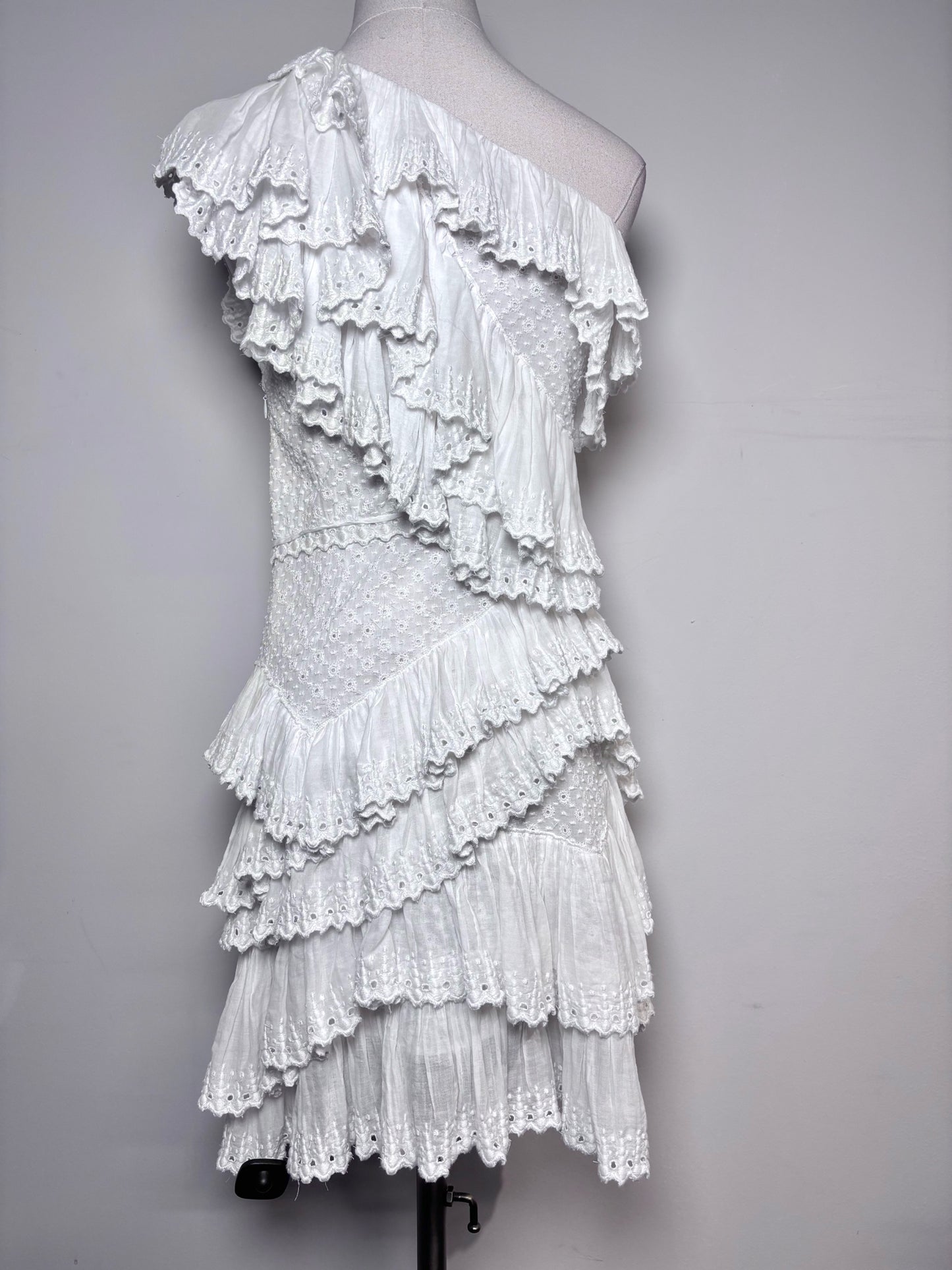 Women Size 36 (2) Isabel Marant White Eyelet Lace Mini Dress