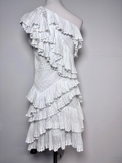 Women Size 36 (2) Isabel Marant White Eyelet Lace Mini Dress