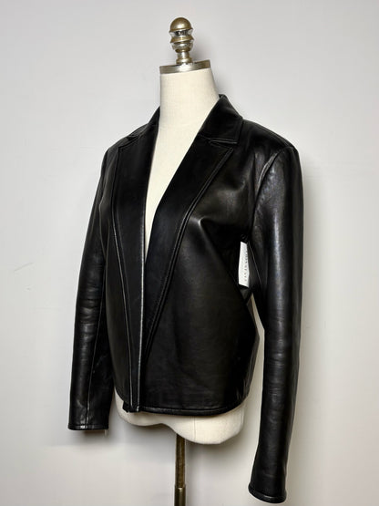Women Size 38 (2 - 4 US) IRO Black Solid 100% Leather Pre-owned Jacket