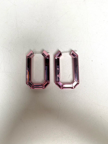 Swarovski Lucent Hoop Pre-owned Pink Crystal Earrings