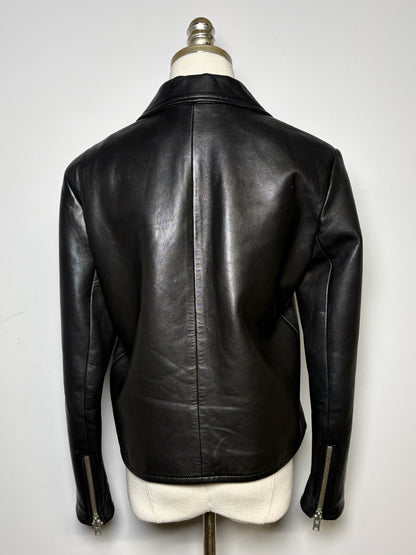 Women Size 38 (2 - 4 US) IRO Black Solid 100% Leather Pre-owned Jacket