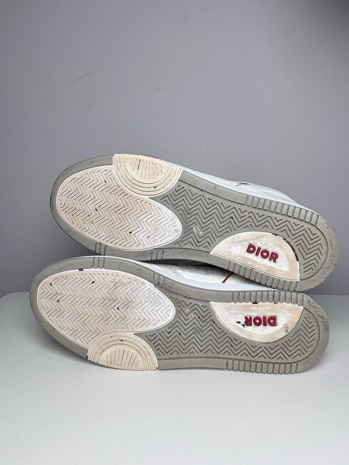 Christian Dior B27 Oblique Galaxy Low Top White, Red Men's Pre-owned Sneakers