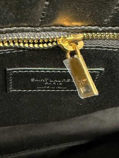 Saint Laurent Quilted Leather Black Lambskin Carr Shopping Bag