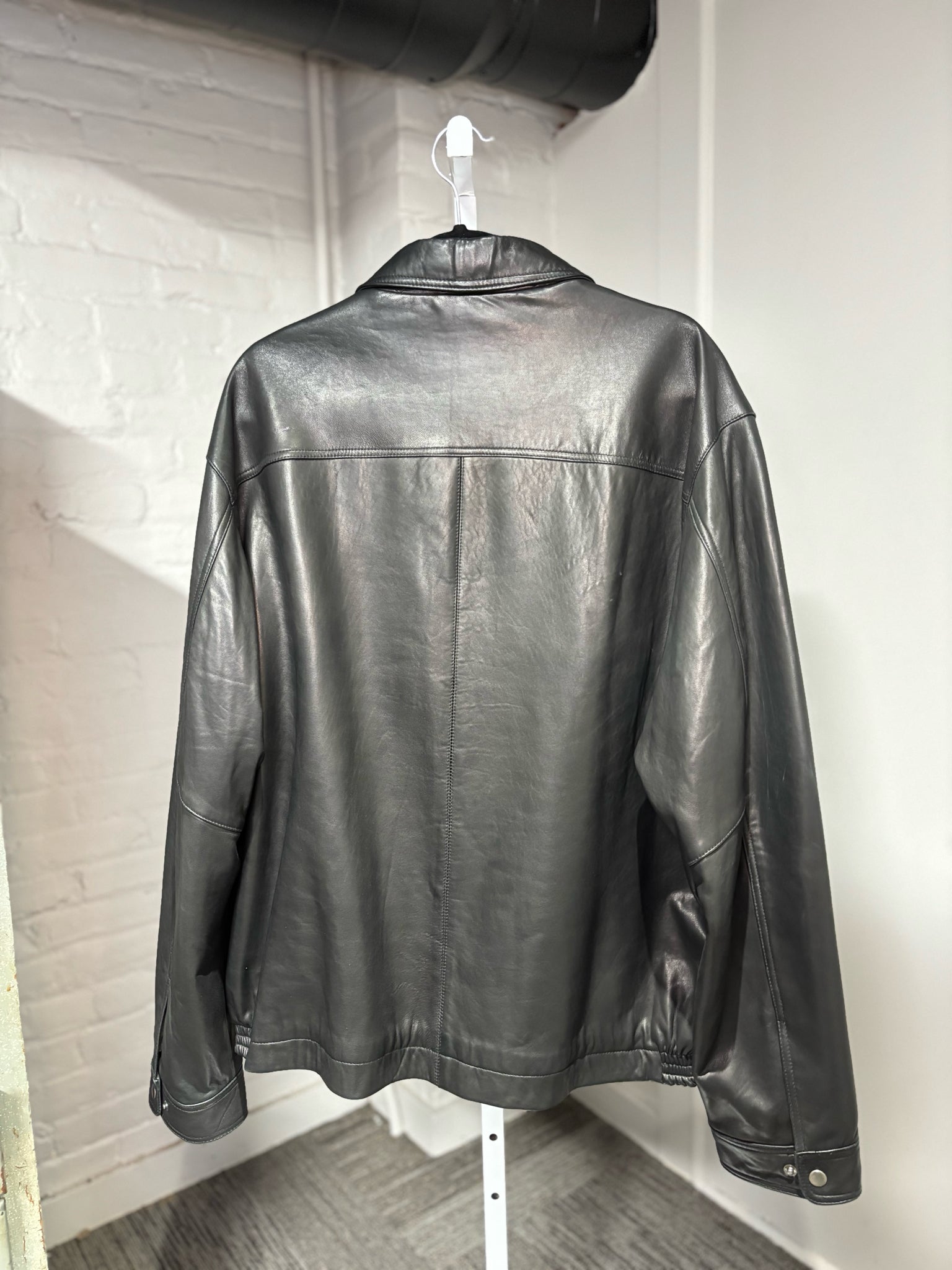 Golden Bear Black Leather Solid Men's L (Estimated) Jacket – VIDA