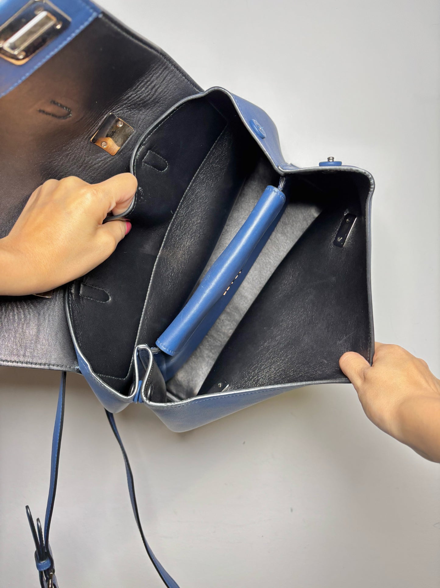 Blue Prada Satchel