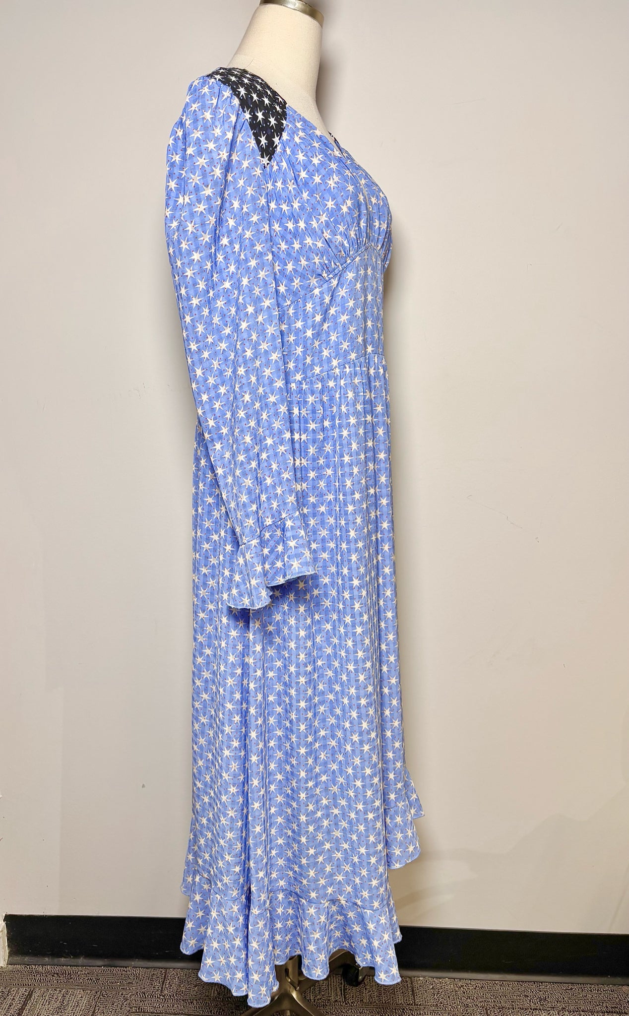 Women Size L Stine Goya Blue Stars Maxi Dress