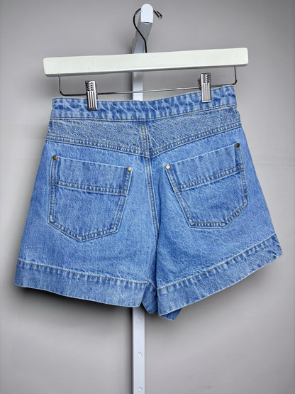 Women Size 2 (S) Kivari Celene Medium Blue Cotton Pre-owned Shorts