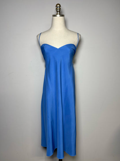 Women Size XXL Kobi Halperin Blue Solid Linen/Silk Blend Pre-owned Dress