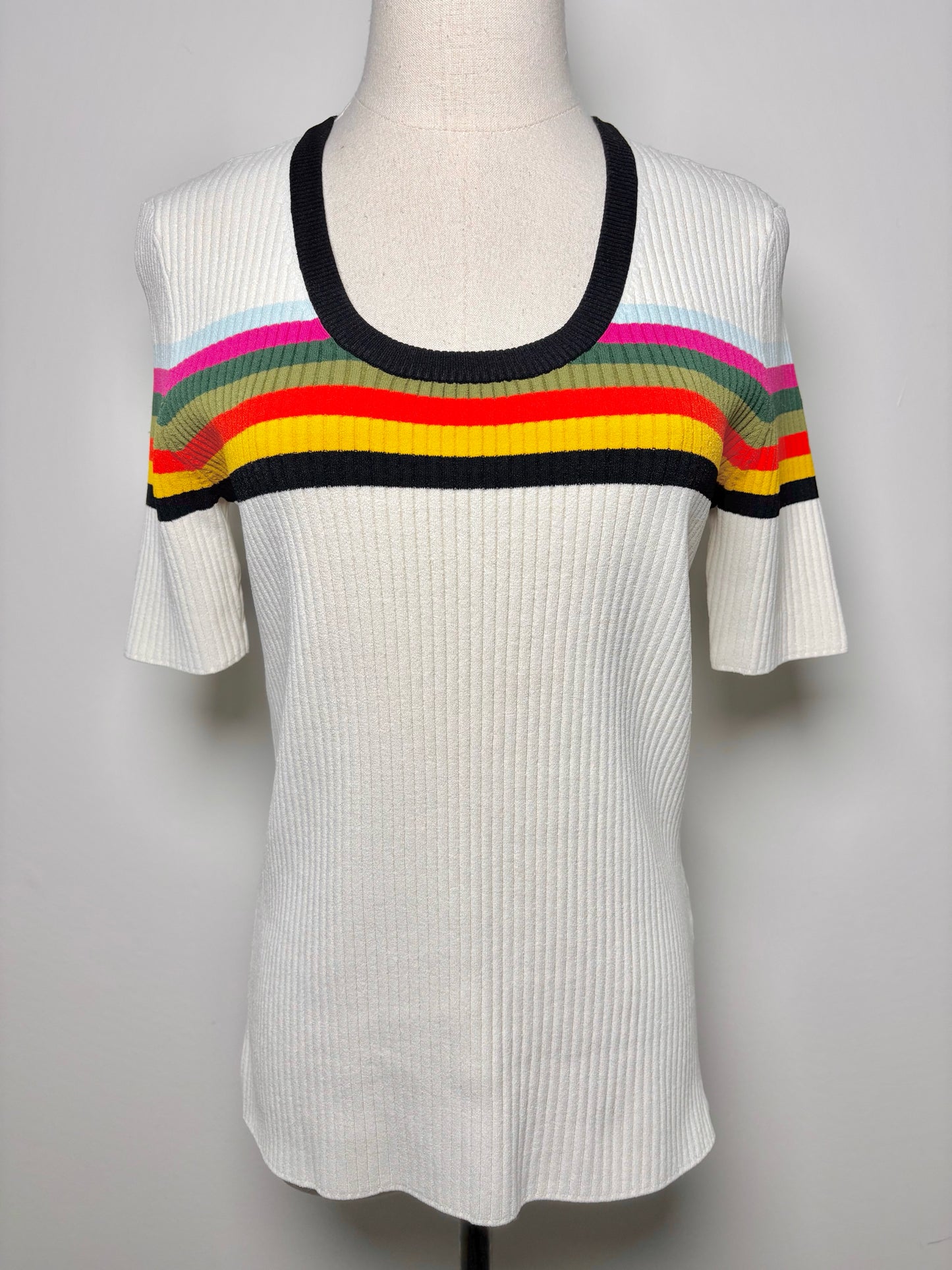 Women Size M Tory Burch Cream Stripe NWT Top