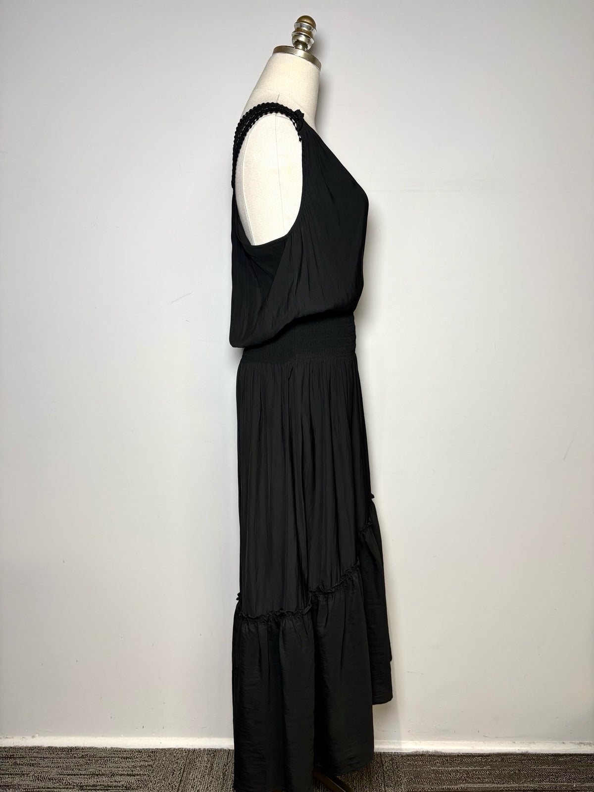Women Size L Ramy Brook Black Solid Polyester Pre-owned Dress