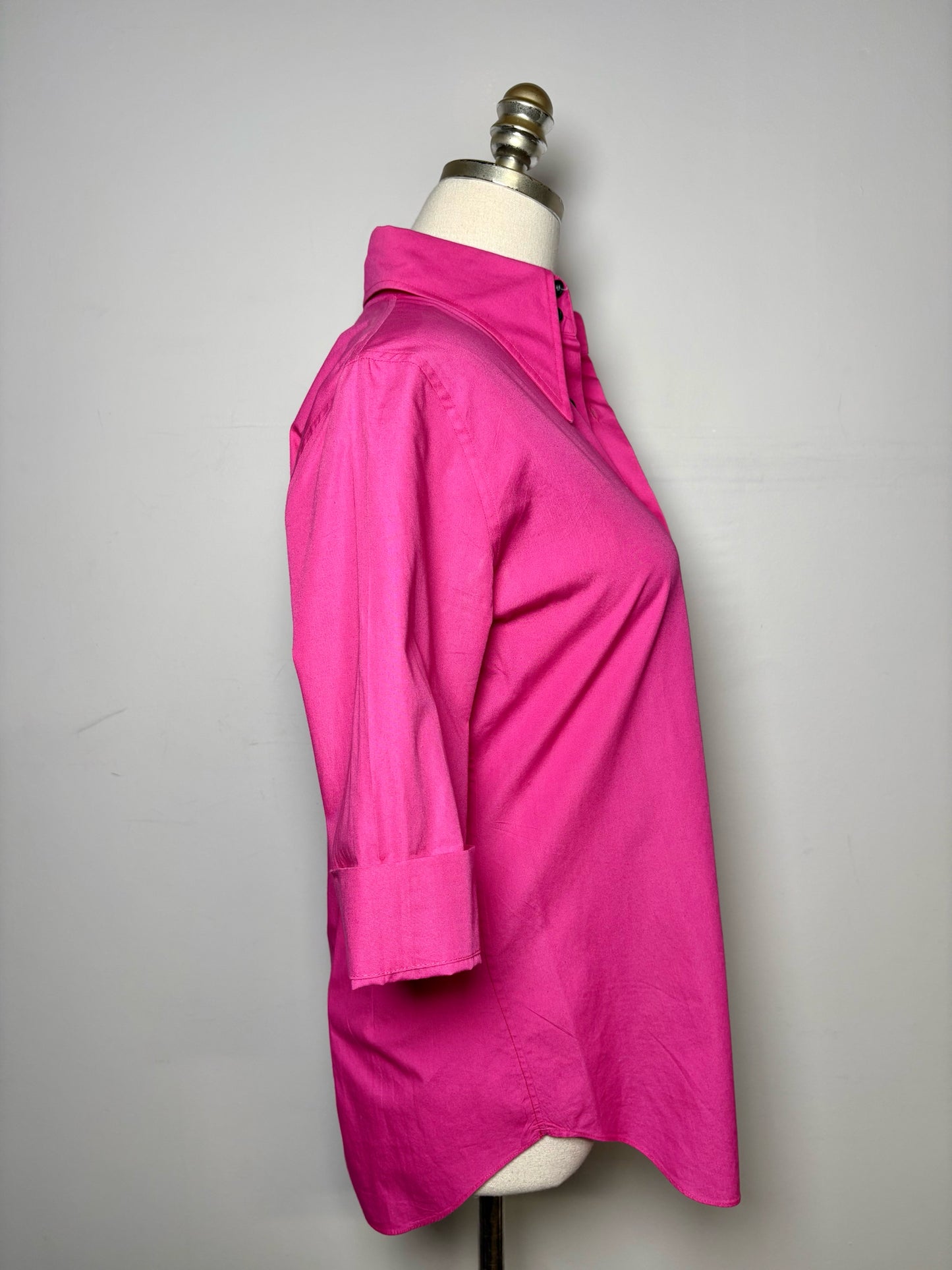 Women Size M Matsaki Matsushima Fuchsia Cotton LS Shirt