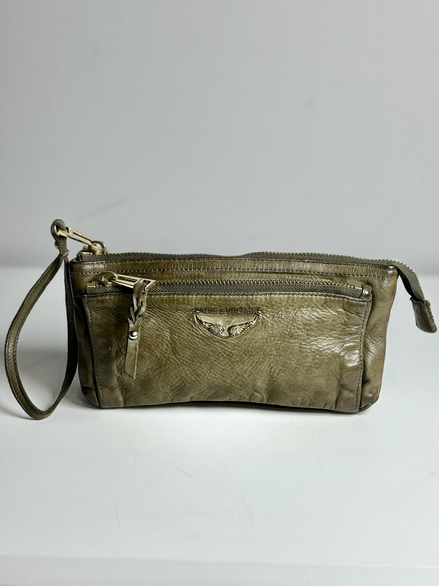 Zadig & Voltaire 100% Leather Pre-owned Charcoal Rock Clutch Purse