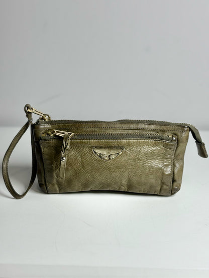 Zadig & Voltaire 100% Leather Pre-owned Charcoal Rock Clutch Purse