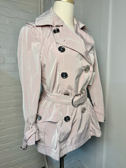 Women Size 10 Burberry Dusty Pink Solid Trench Short Coat