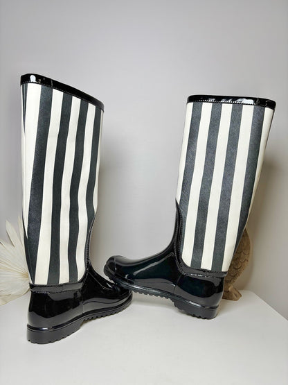 W Shoe Size 10 D&G Black, White Rubber NWT Boots