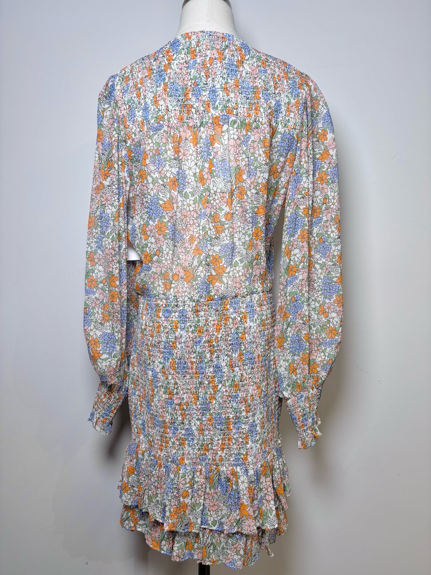 Women Size 10 Veronica Beard White, Purple, Orange, Blue Floral NWTSaera Dress
