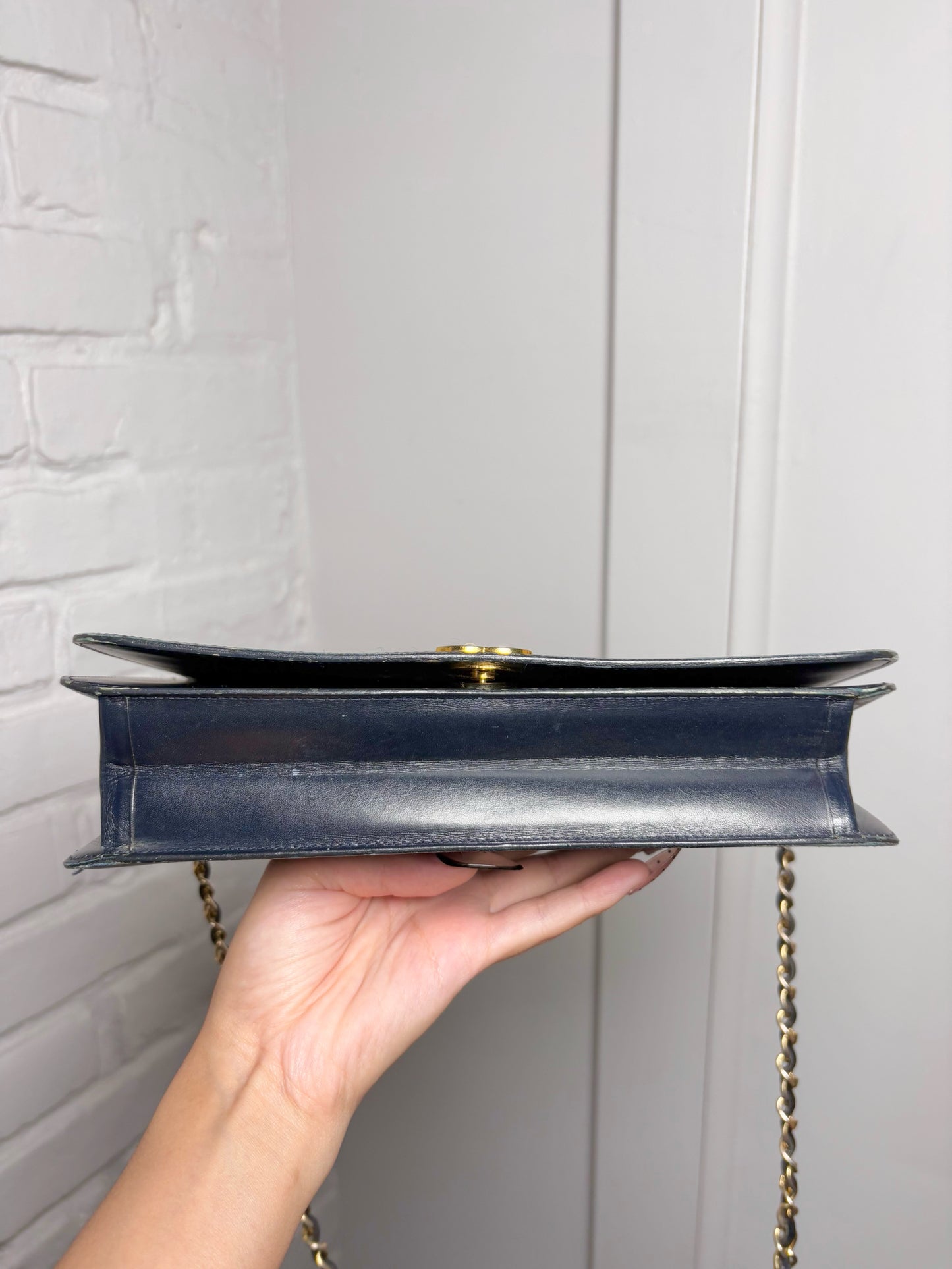Chanel Vintage Leather Navy Calfskin Purse