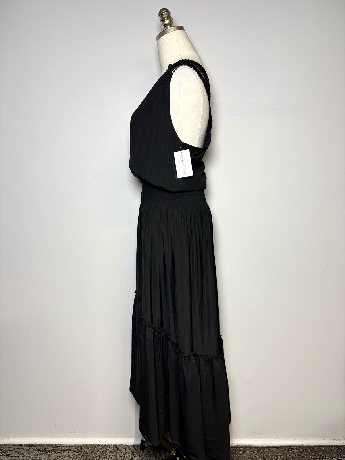 Women Size L Ramy Brook Black Solid Polyester Pre-owned Dress