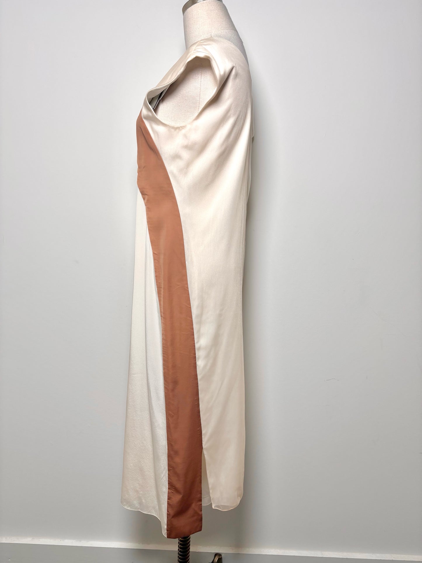 Women Size 6 Reed Krakoff Cream Colorblock Silk Blend NWT Dress