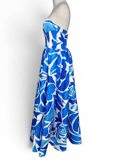 Women Size S Milly Annette Dream Rose Blue, White Ballgown NWT Pre-owned