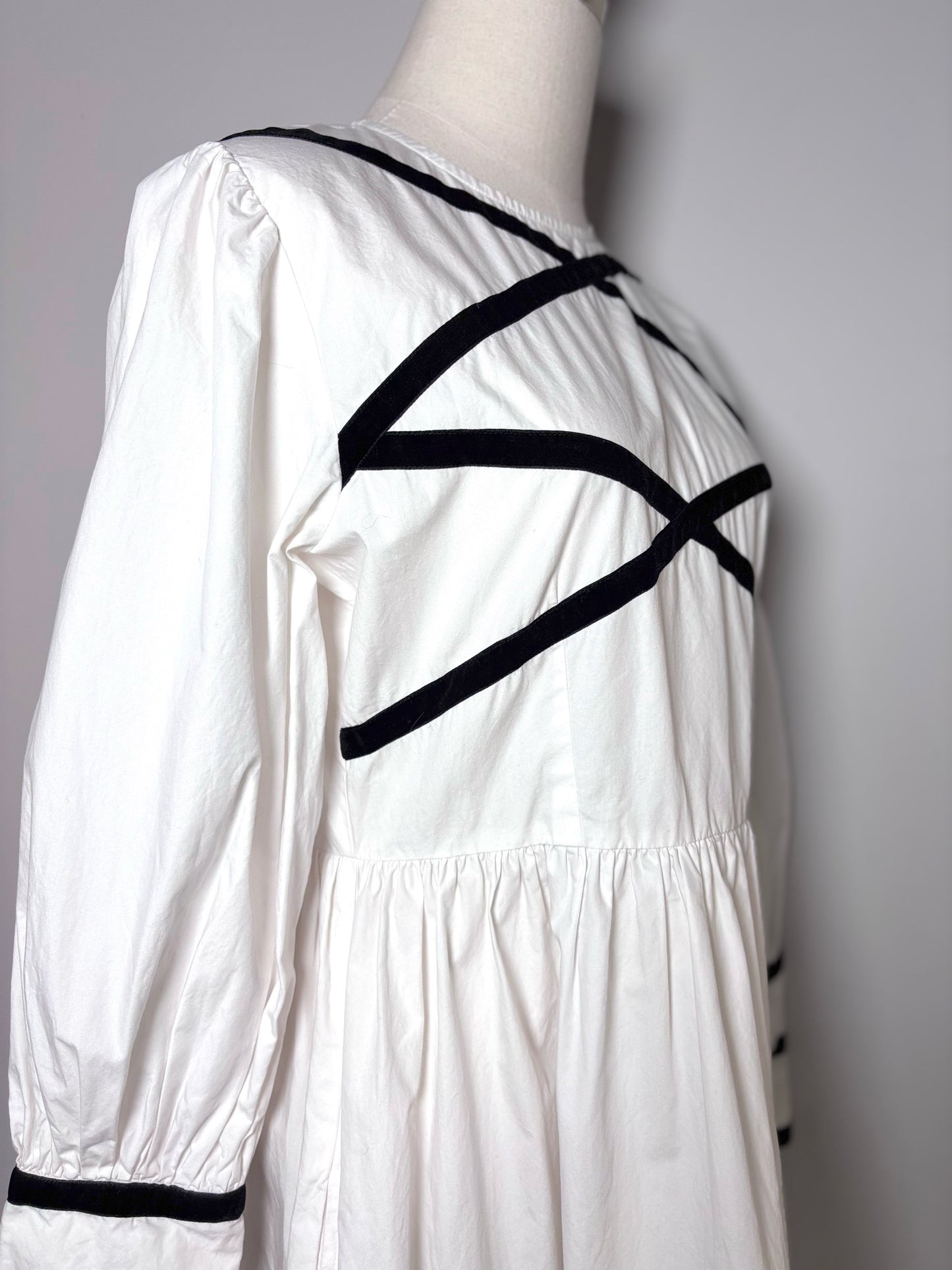 Women Size 10 batsheva White Solid Cotton Dress
