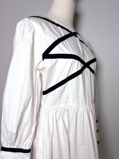 Women Size 10 batsheva White Solid Cotton Dress