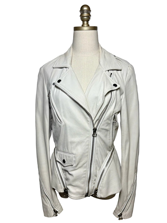 Women Size 2 3.1 Phillip Lim Bone Pure Leather Pre-Owned Moto Jacket