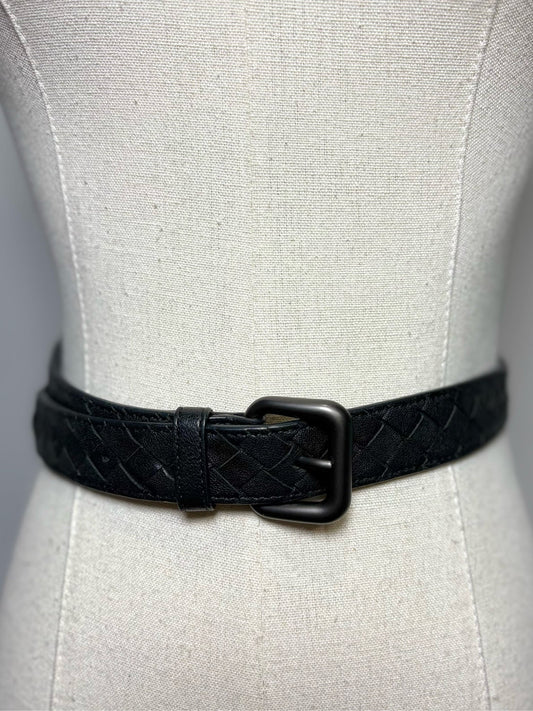 Bottega Intrecciato Fiorentina Leather Women Sz XL Black Belt