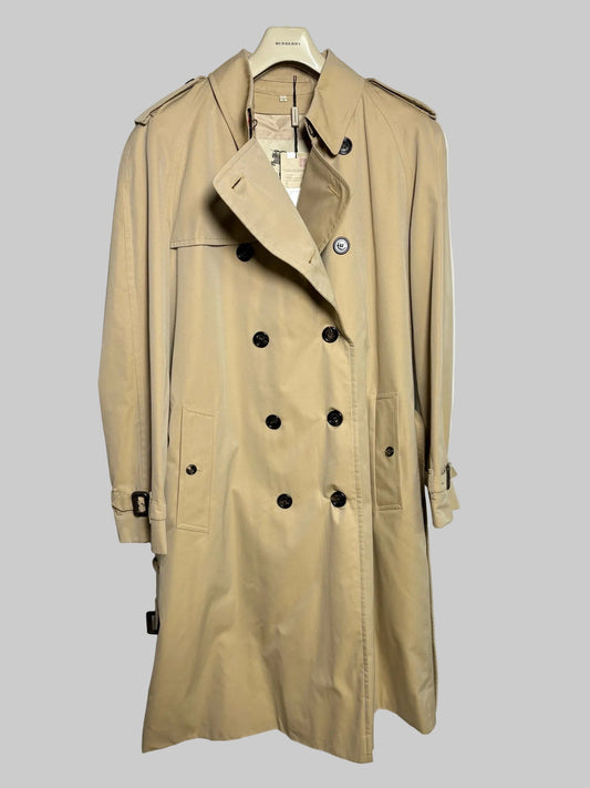 Burberry Khaki Cotton Solid Men's Size 52L Trench Coat - VIDA STYLE SHOP